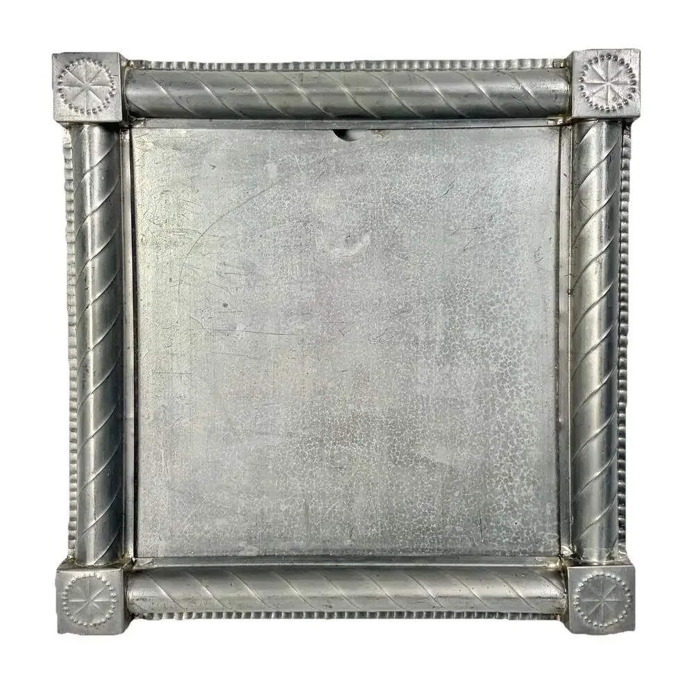 Handmade Punched Tin Metal Folk Art Photo Frame 13x13” Fits 10x10” Rustic VTG